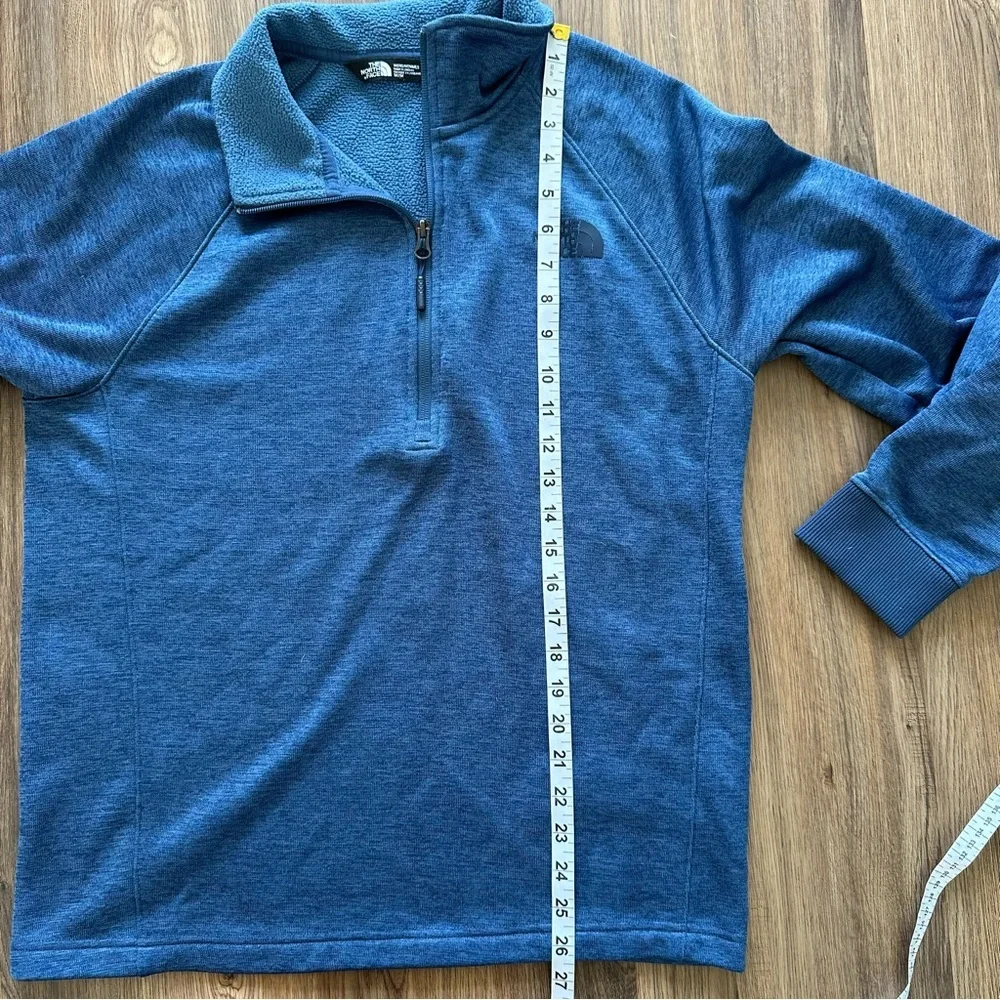 The North Face Mens 1/4‎ Zip Long Sleeve Fleece Pullover Medium Blue Jacket Fall